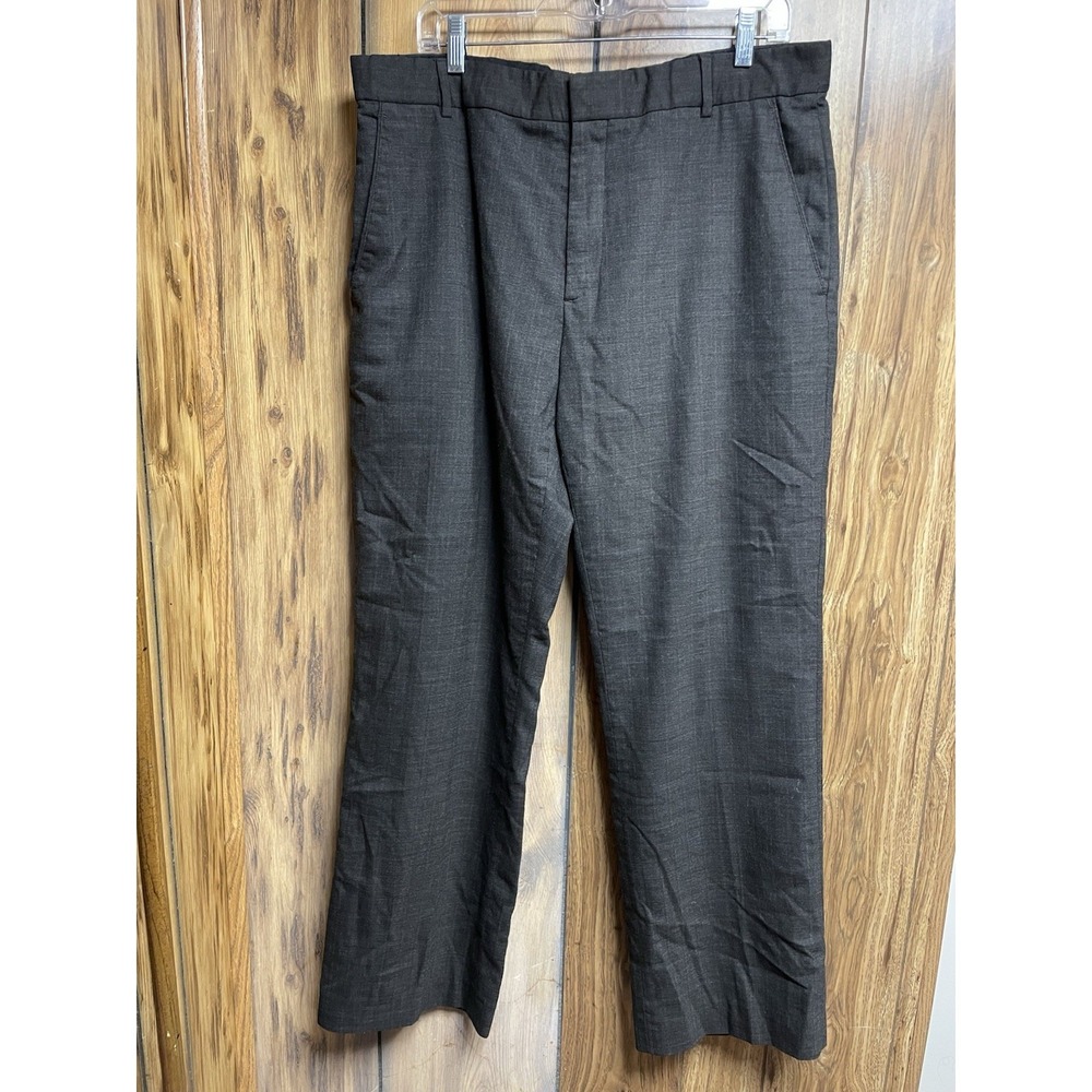 Banana Republic Mens Slacks Wool Blend Dress Pants 36x32 Gray Plaid Vintage